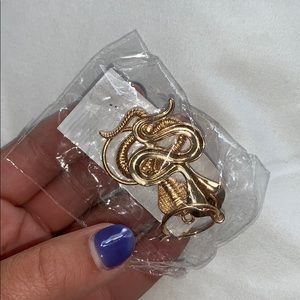 NWT Gold snake hoop earring